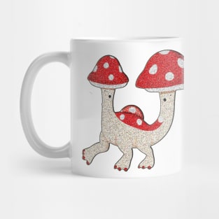 Red and White Mushroom Hat Brontosaurus A Simple Delight Mug